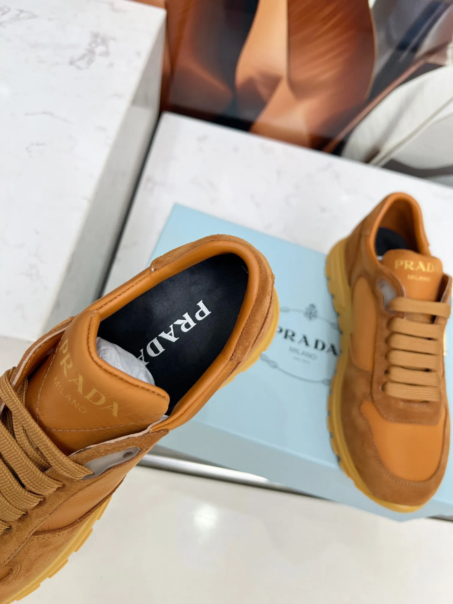 👟👟Ex-factory price 540👟👟 Prada "PRADA.." 2025 explosive model has been shipped. , original 1:1 development, four colors available 35--41 "Code 34 and 41 can be customized and cannot be returned or exchanged"